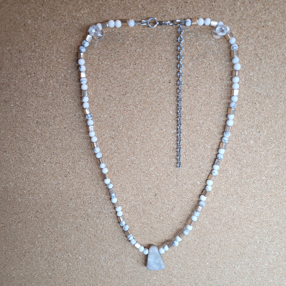 Handmade Howlite Beaded Necklace